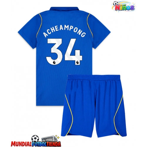 Camiseta Chelsea Josh Acheampong #34 Primera Equipación Replica 2026-27 para niños mangas cortas (+ Pantalones cortos)